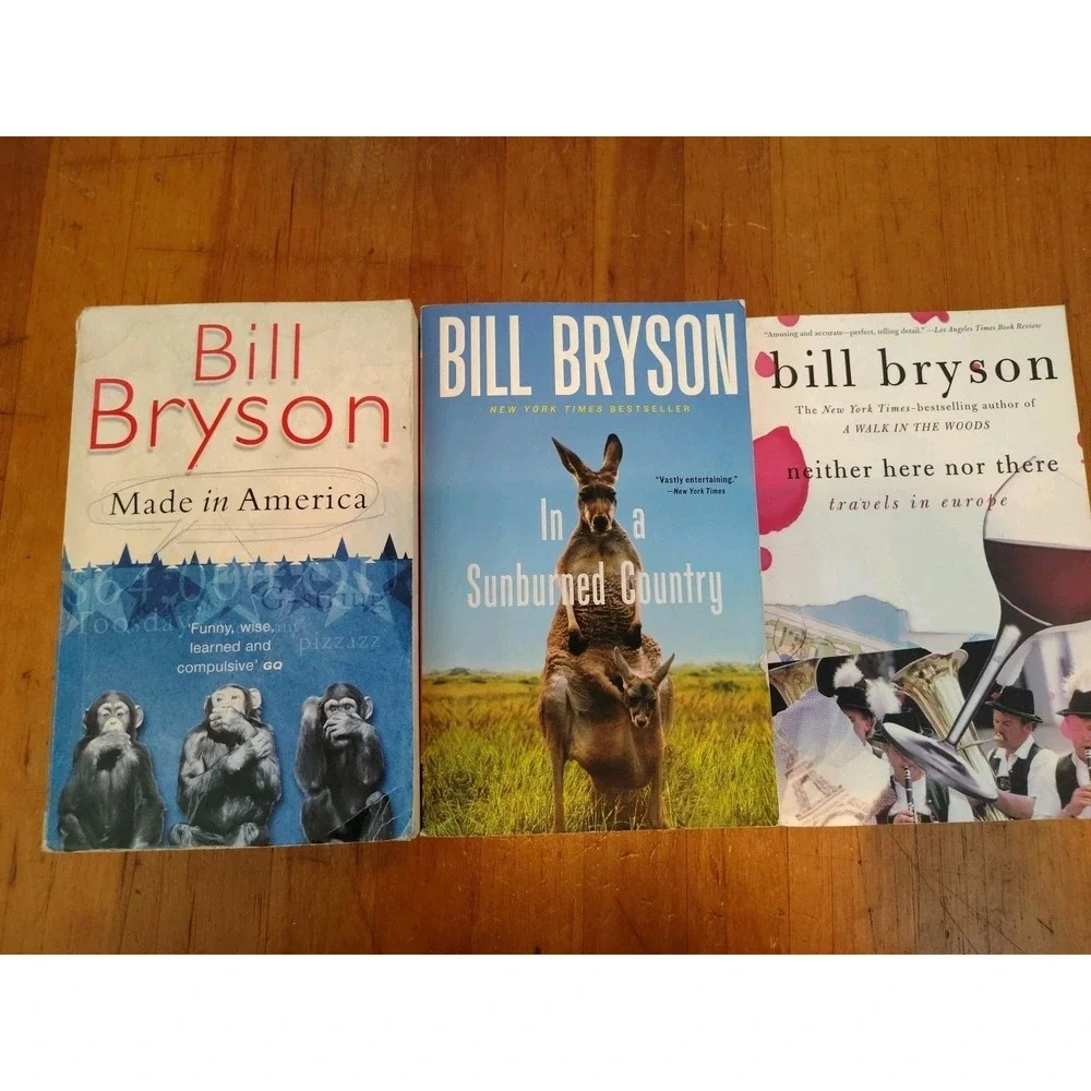 Bill Bryson Book Lot 3 Travel‎ Memoir Sunburned Country Made in America Europe